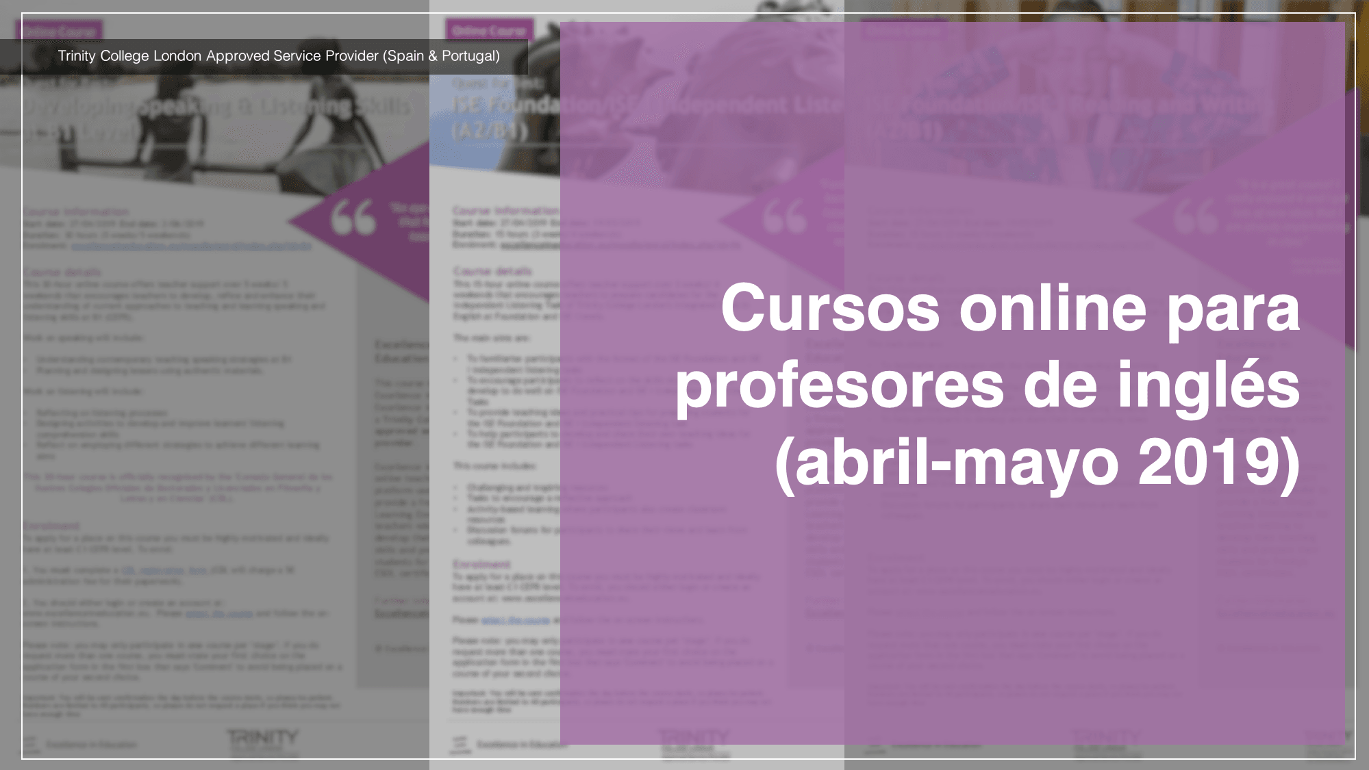 Cursos online para profesores de inglés (abril-mayo 2019)